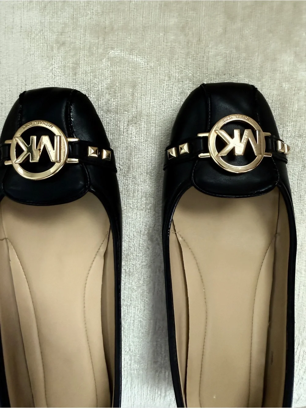 Michael Kors Black Gold Logo Ballet Flats - Picture 6 of 6